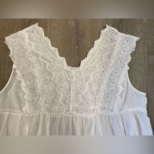 Lucky Brand White Babydoll shirt with lace | Size 3x